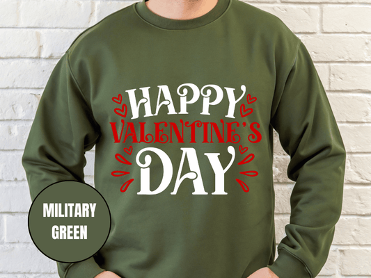 "Happy Valentine's Day" Valentine's Day Sweatshirt, (Gildan 18000) VD004
