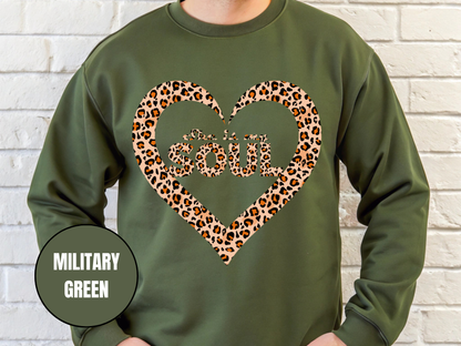 "She Is My Soul Leopard Design" Valentine's Day (Gildan 18000) VD071