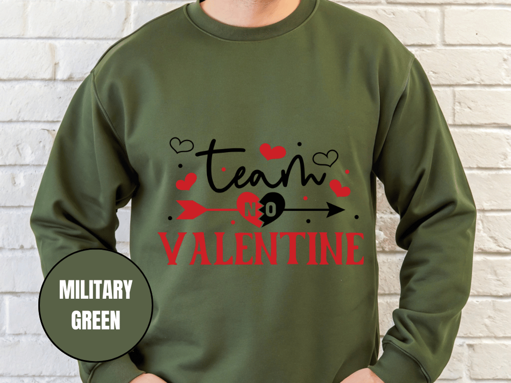 "Team No Valentine", Valentine's Day (Gildan 18000) VD031