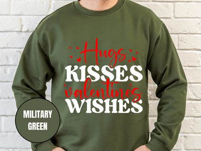 "Hug Kisses And Valentine's Wishes" Valentine's Day (Gildan 18000) VD060