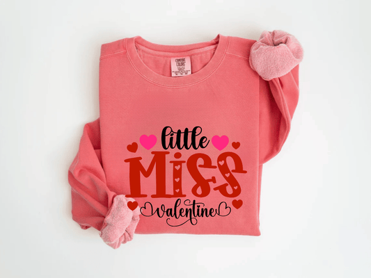 "Little Miss Valentine" Valentine's Day (Comfort Color) VDS022