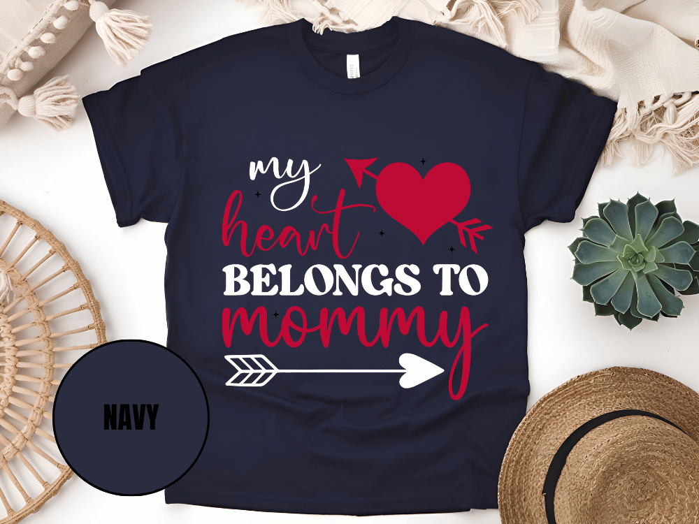 "My Heart Belongs To Mommy, Valentine's Day" T-Shirt, (Gildan 5000) VD054