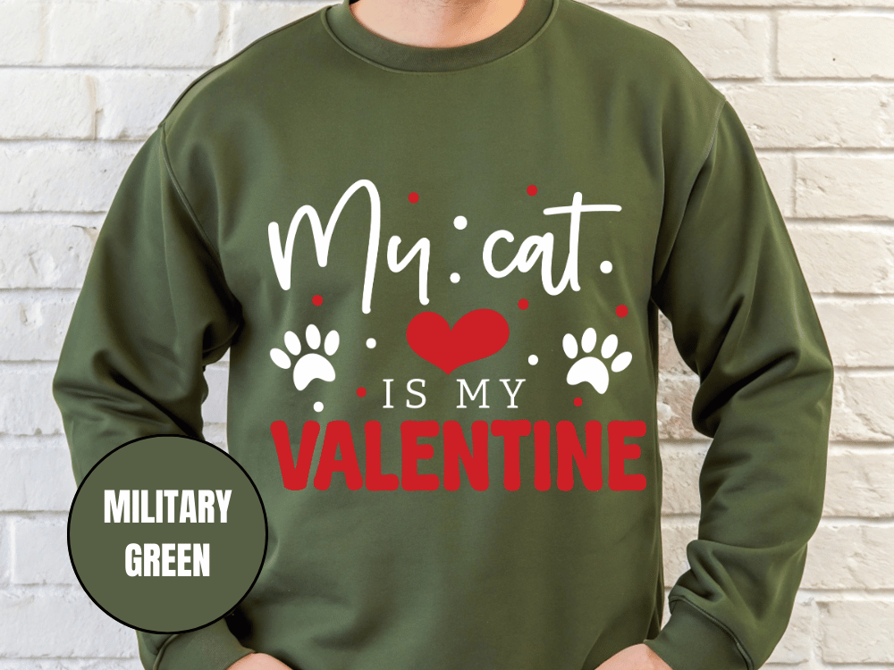 "My Cat is My Valentine", Valentine's Day (Gildan 18000) VD039
