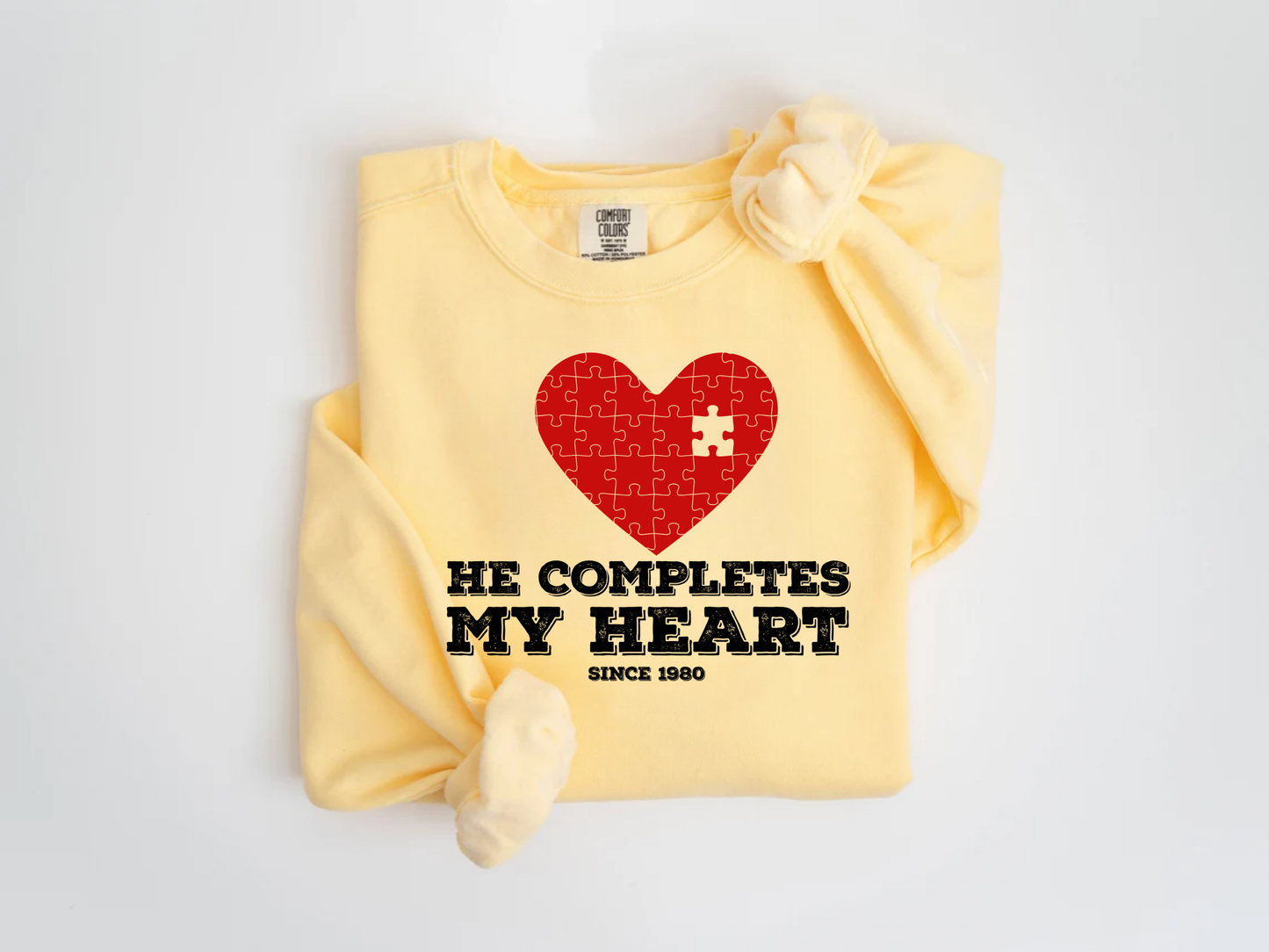 "He Completes My Heart" Valentine's Day (Gildan 18000) VD087