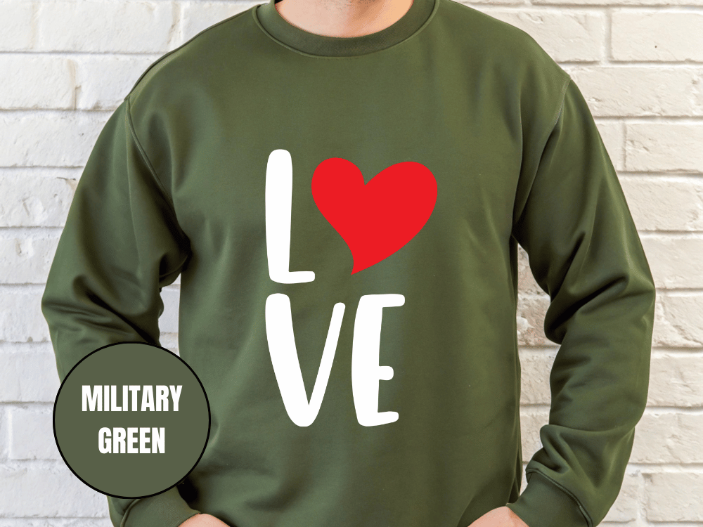 "Love" Valentine's Day Sweatshirt, (Gildan 18000) VD013