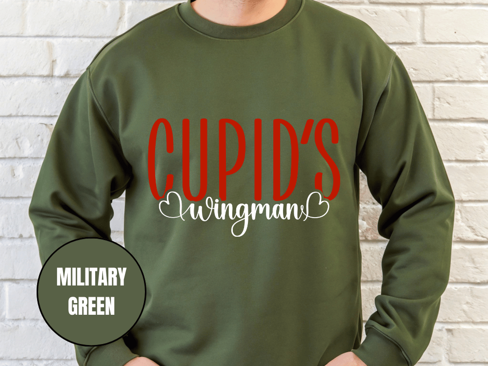 "Cupid's Wingman" Valentine's Day Sweatshirt, (Gildan 18000) VD017