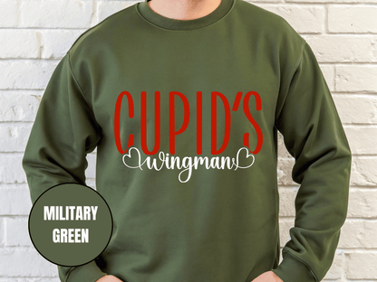 "Cupid's Wingman" Valentine's Day Sweatshirt, (Gildan 18000) VD017