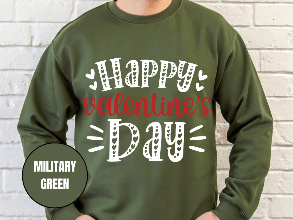 "Happy Valentine's Day" Valentine's Day Sweatshirt, (Gildan 18000) VD001