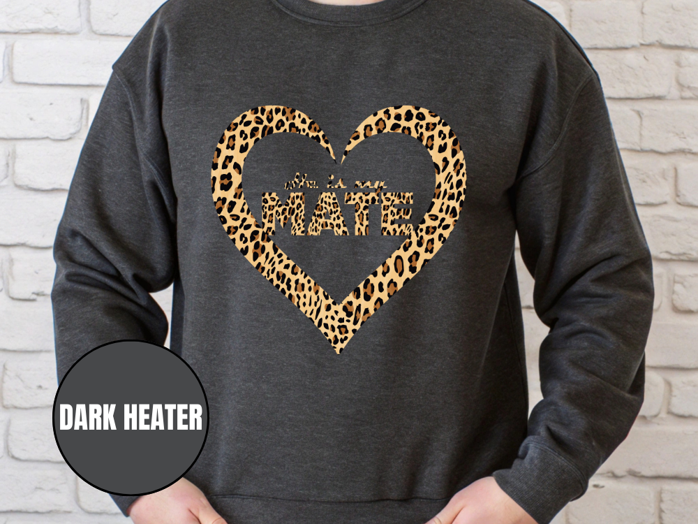 "He Is My Mate Leopard Design" Valentine's Day (Gildan 18000) VD070
