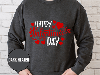 "Happy Valentine's Day" Valentine's Day Sweatshirt, (Gildan 18000) VD007