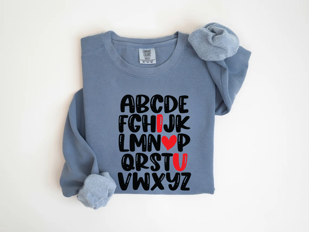 "Alphabet Valentine's Day" Valentine's Day (Comfort Color) VDS011