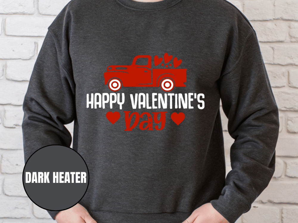 "Happy Valentine Days" Valentine's Day Sweatshirt, (Gildan 18000) VD020