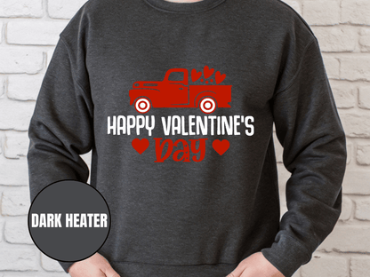 "Happy Valentine Days" Valentine's Day Sweatshirt, (Gildan 18000) VD020