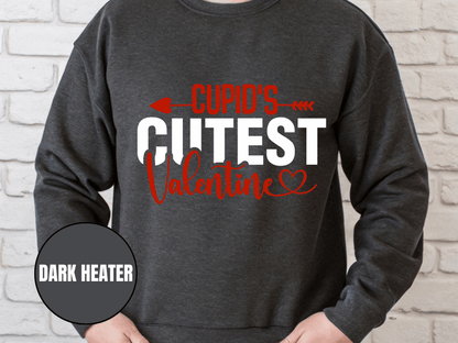"Cupid's Cutest Valentine" Valentine's Day Sweatshirt, (Gildan 18000) VD018