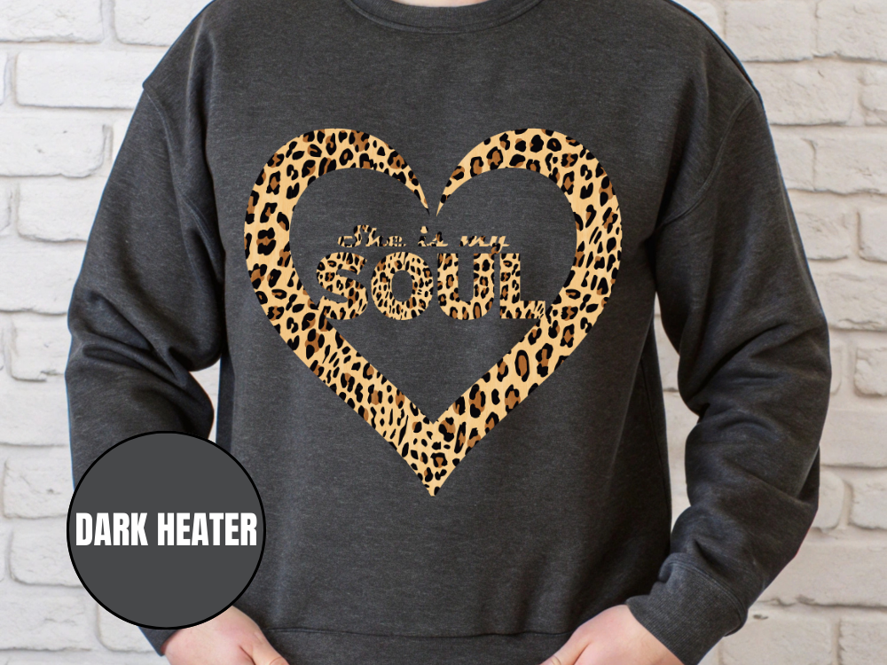 "She Is My Soul Leopard Design" Valentine's Day (Gildan 18000) VD072