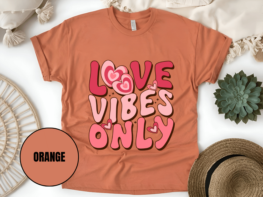 "Love Vibes Only , Valentine's Day" T-Shirt, (Gildan 5000) VD047