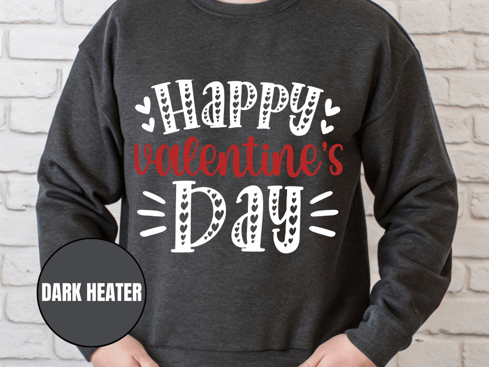 "Happy Valentine's Day" Valentine's Day Sweatshirt, (Gildan 18000) VD001