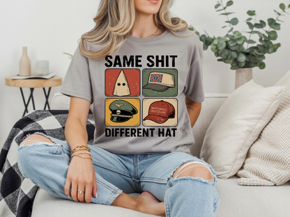 Same Shit Different Hat T Shirt, Anti Trump Political Tshirt, Funny Protest Graphic Tee, (Gildan 5000) VD00101