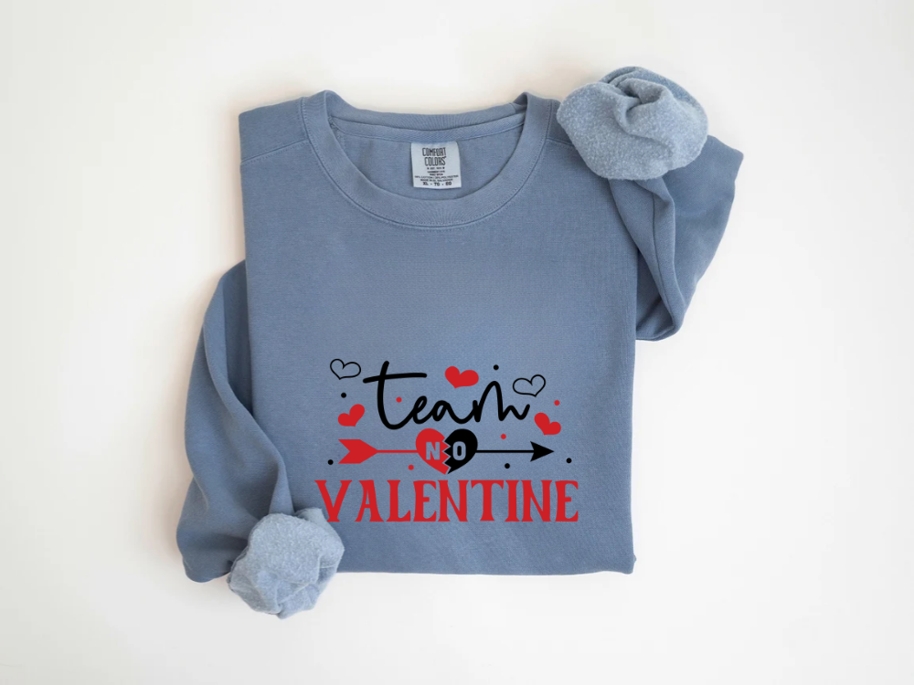 "Team No Valentine" Valentine's Day (Comfort Color) VDS031