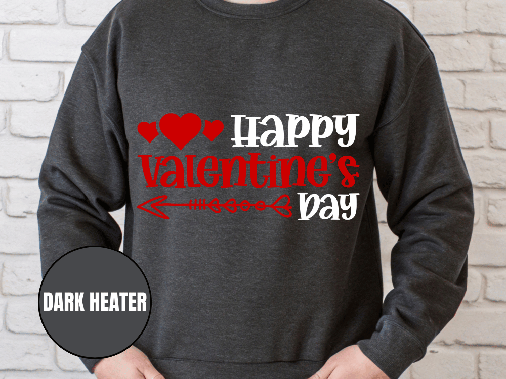 "Happy Valentine's Day" Valentine's Day Sweatshirt, (Gildan 18000) VD009