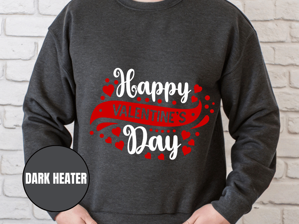 "Happy Valentine's Day" Valentine's Day Sweatshirt, (Gildan 18000) VD003