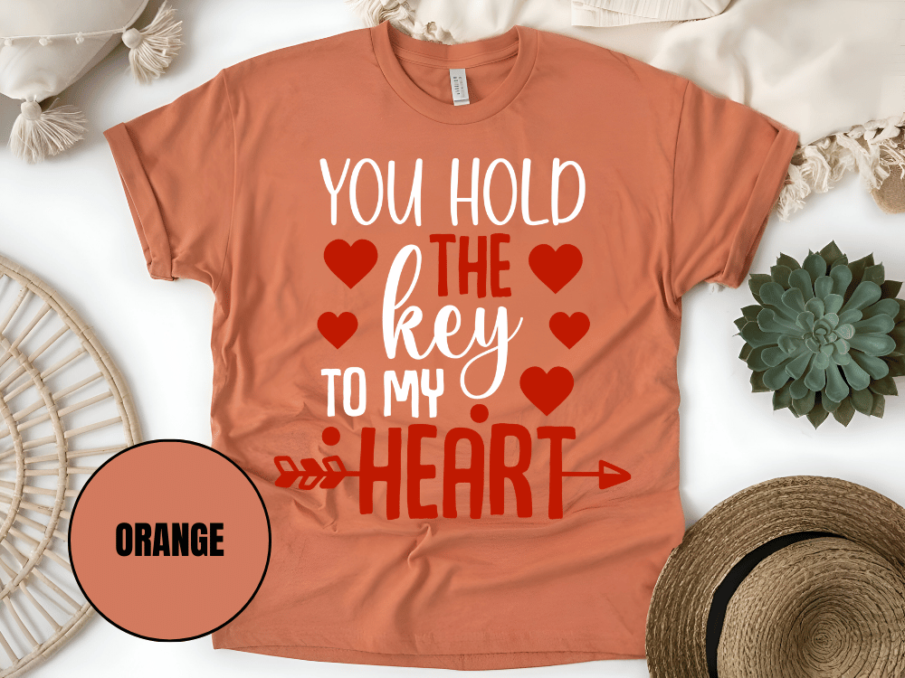 "You Hold the Key to My Heart, Valentine's Day" T-Shirt, (Gildan 5000) VD026