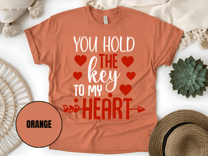 "You Hold the Key to My Heart, Valentine's Day" T-Shirt, (Gildan 5000) VD026