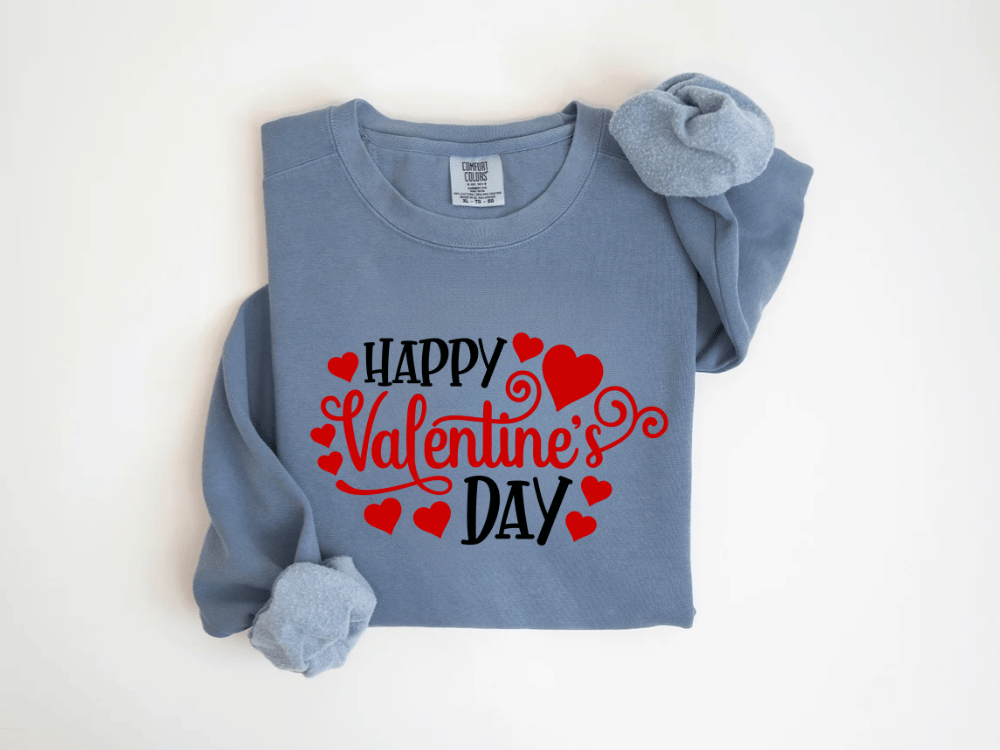 "Happy Valentine's Day" Valentine's Day (Comfort Color) VDS007