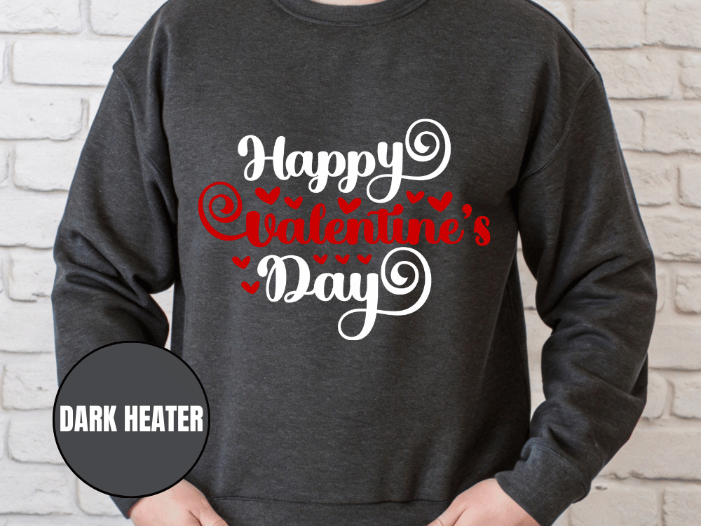 "Happy Valentine's Day" Valentine's Day Sweatshirt, (Gildan 18000) VD008