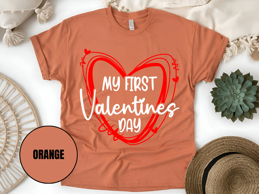 "My First Valentine's day, Valentine's Day" T-Shirt, (Gildan 5000) VD058