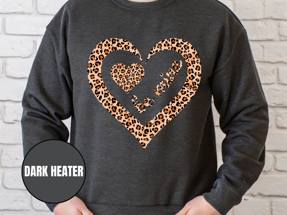 "Be Mine Leopard Design" Valentine's Day (Gildan 18000) VD065