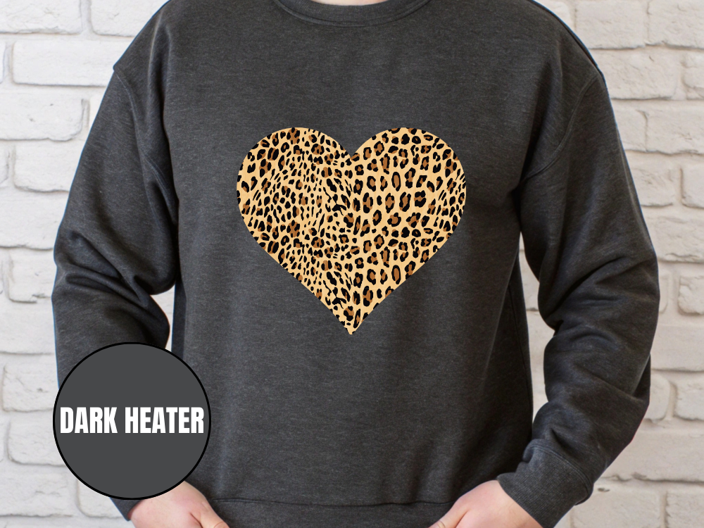"Heart Leopard Design" Valentine's Day (Gildan 18000) VD081