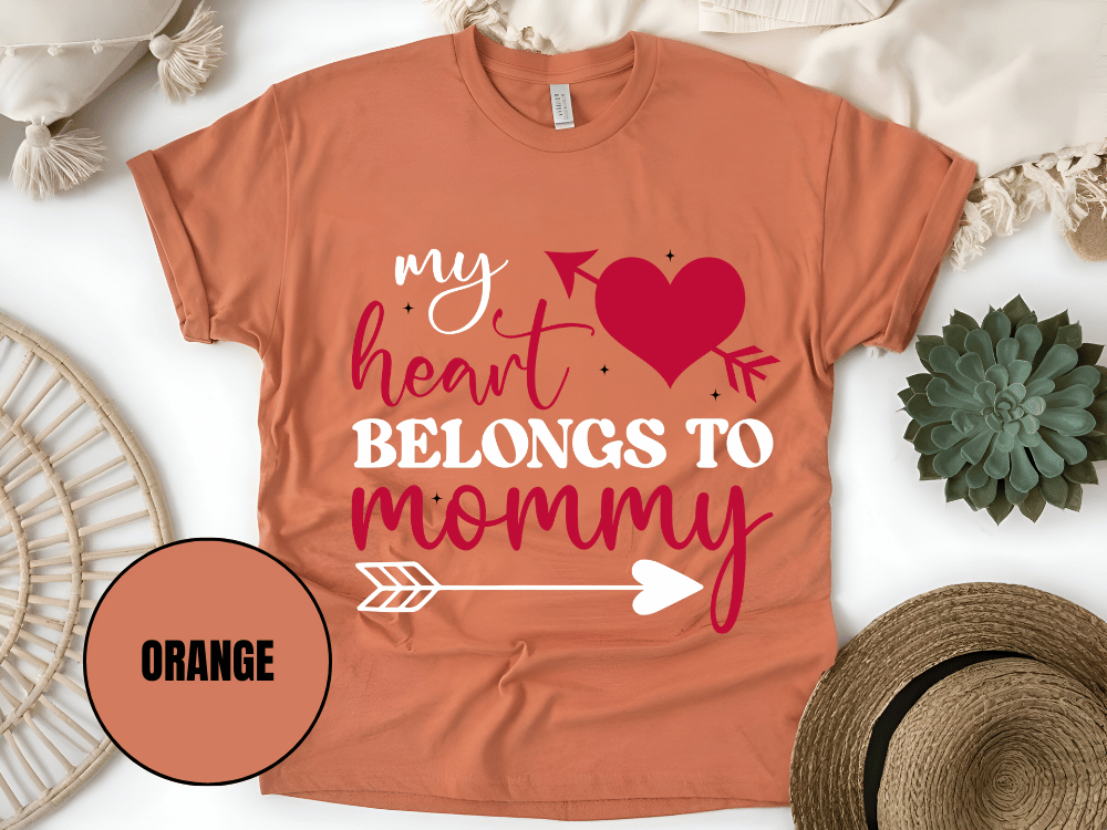 "My Heart Belongs To Mommy, Valentine's Day" T-Shirt, (Gildan 5000) VD054