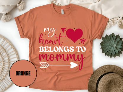 "My Heart Belongs To Mommy, Valentine's Day" T-Shirt, (Gildan 5000) VD054