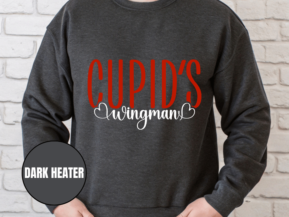 "Cupid's Wingman" Valentine's Day Sweatshirt, (Gildan 18000) VD017