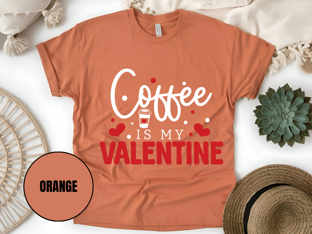 "Coffee is My Valentine, Valentine's Day" T-Shirt, (Gildan 5000) VD040