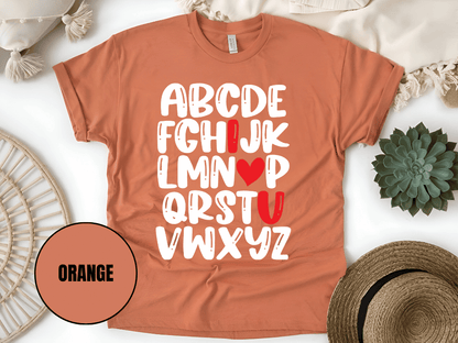 "Alphabet Valentine's day" T-Shirt, (Gildan 5000) VD011