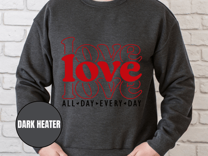 "Love Love Love" Valentine's Day (Gildan 18000) VD061