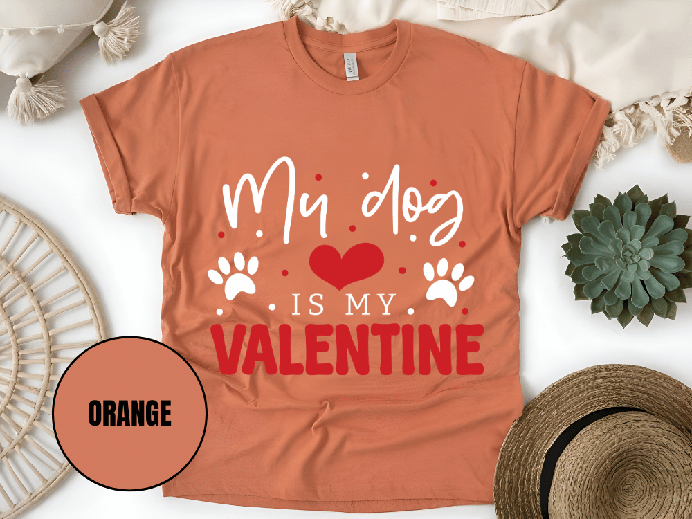 "My Dog is My Valentine, Valentine's Day" T-Shirt, (Gildan 5000) VD038