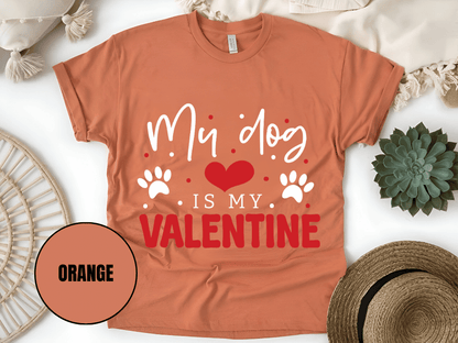 "My Dog is My Valentine, Valentine's Day" T-Shirt, (Gildan 5000) VD038