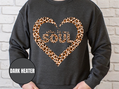 "She Is My Soul Leopard Design" Valentine's Day (Gildan 18000) VD071