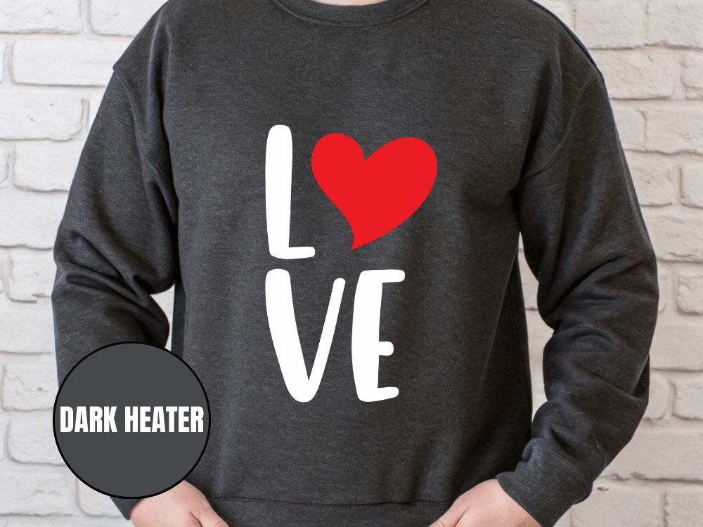 "Love" Valentine's Day Sweatshirt, (Gildan 18000) VD013