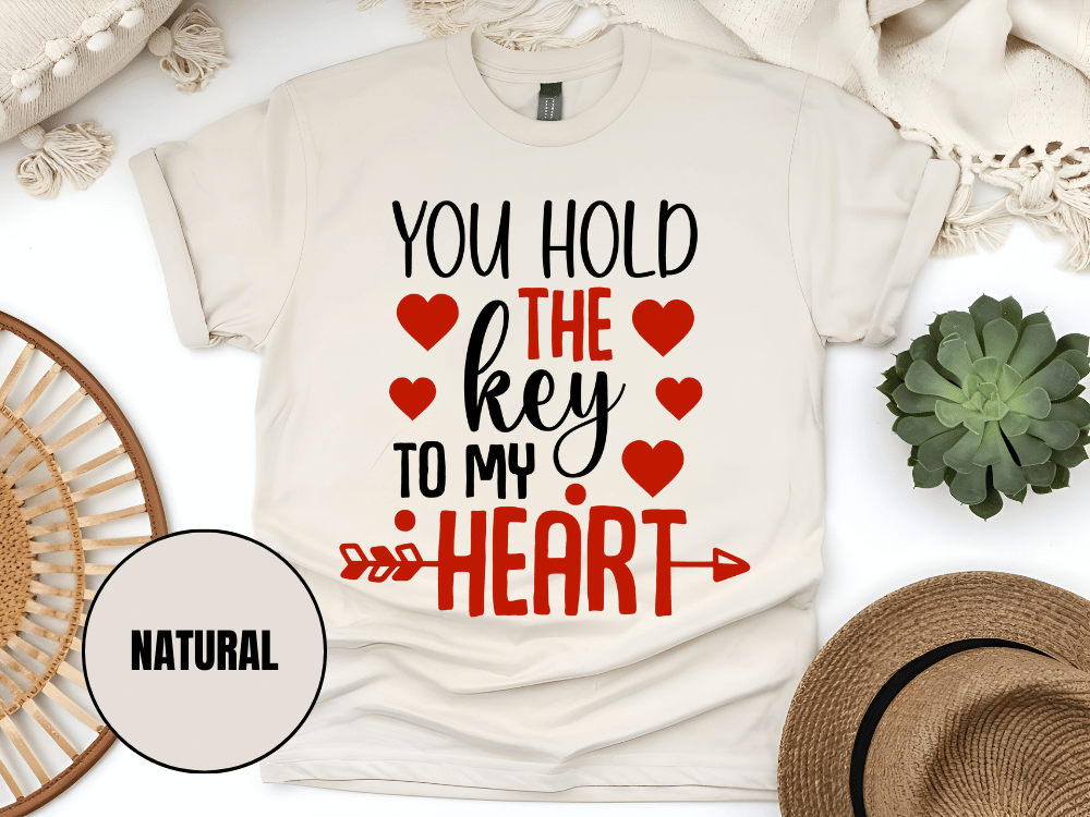 "You Hold the Key to My Heart, Valentine's Day" T-Shirt, (Gildan 5000) VD026