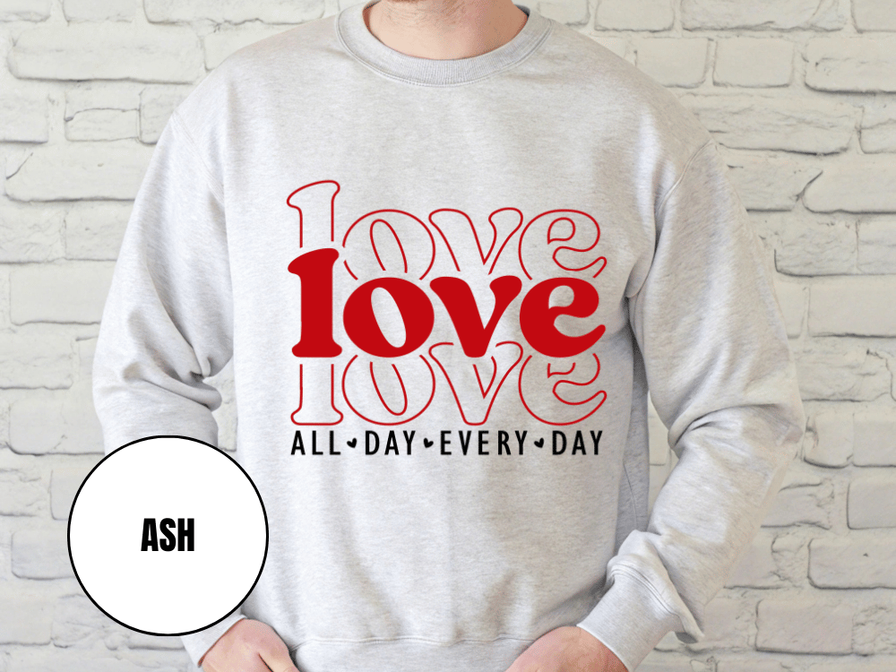 "Love Love Love" Valentine's Day (Gildan 18000) VD061