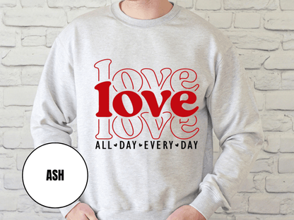 "Love Love Love" Valentine's Day (Gildan 18000) VD061