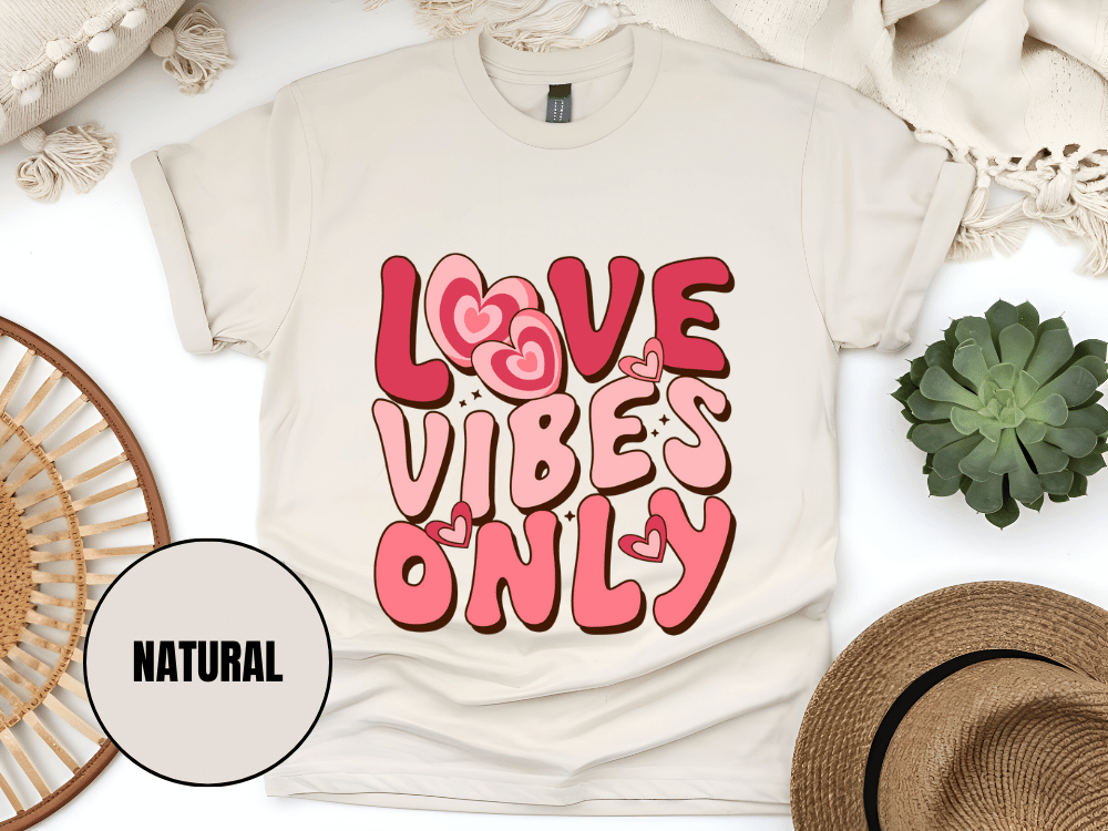 "Love Vibes Only , Valentine's Day" T-Shirt, (Gildan 5000) VD047
