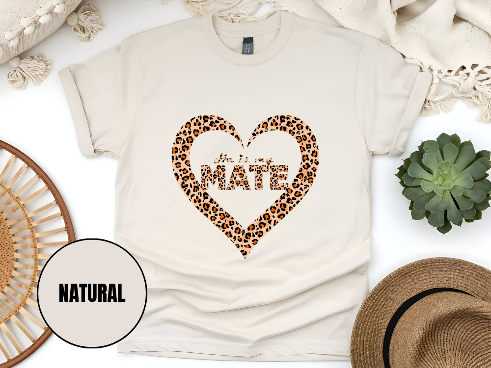"He Is My Mate Leopard Design" T-Shirt, (Gildan 5000) VD069
