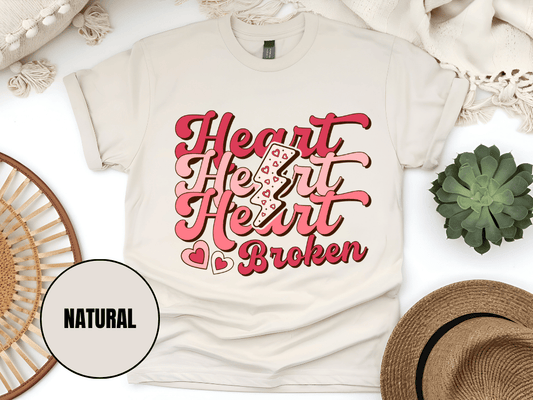 "Heart Heart Heart Broken, Valentine's Day" T-Shirt, (Gildan 5000) VD041