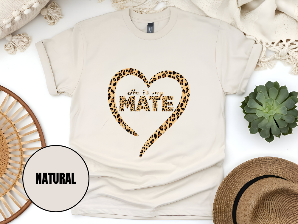 "He Is My Mate Leopard Design" T-Shirt, (Gildan 5000) VD077