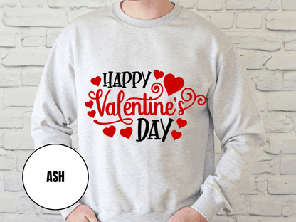 "Happy Valentine's Day" Valentine's Day Sweatshirt, (Gildan 18000) VD007